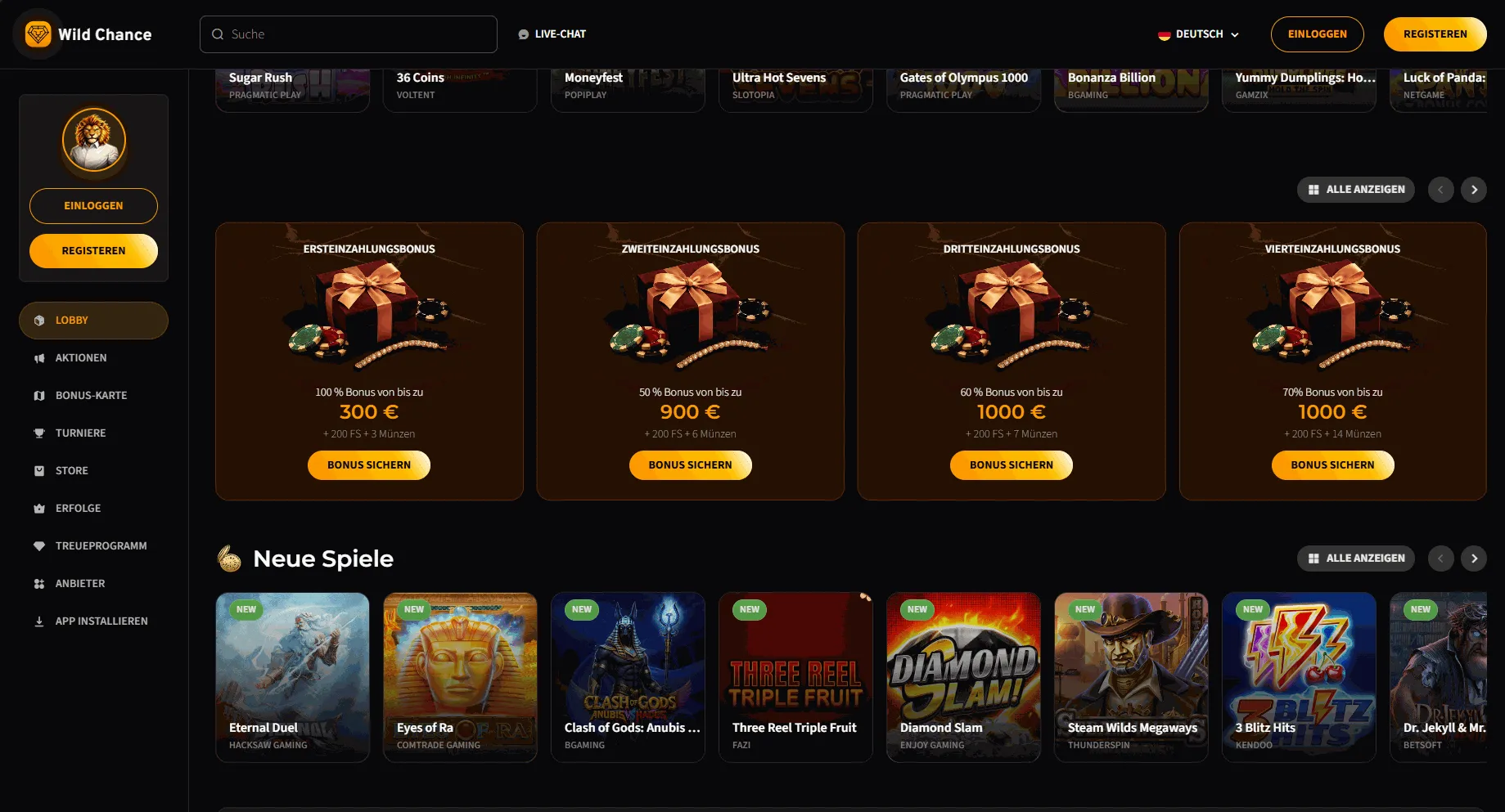 Wild Chance Online Casino mit EU Lizenz für Österreich